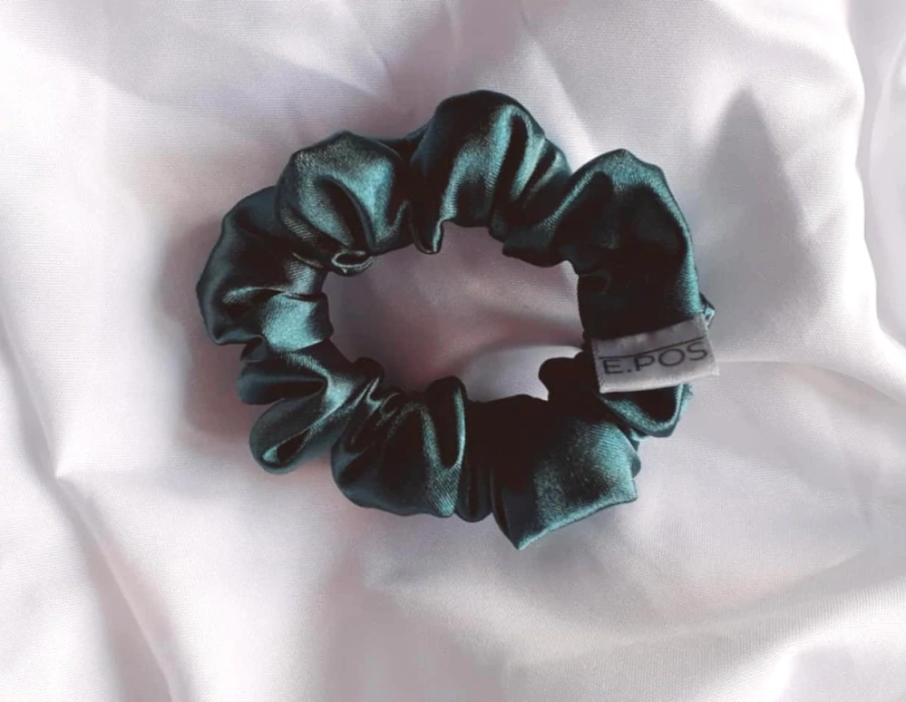 Scrunchie mini tyrkysová zelená