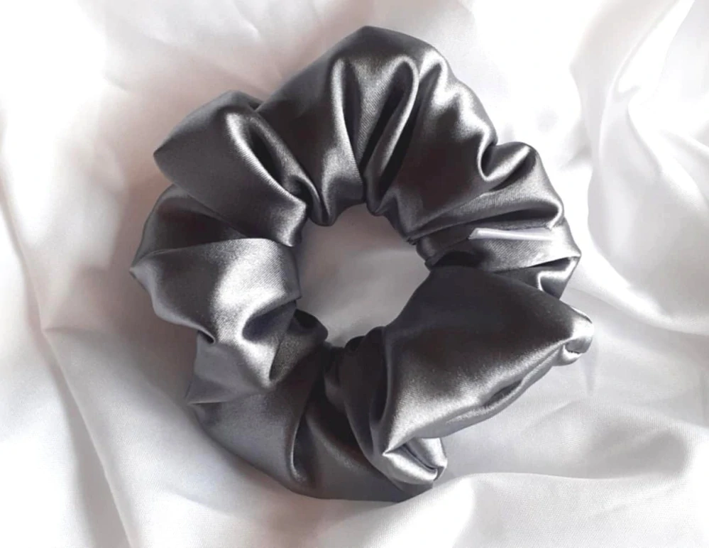 Scrunchie midi stříbrná