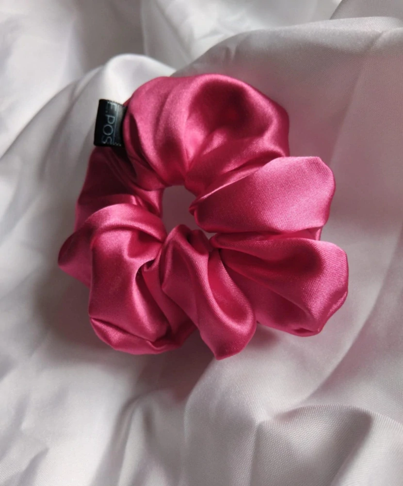 Scrunchie midi tmavě růžová