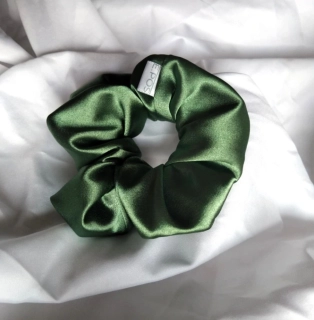 Scrunchie midi olivově zelená